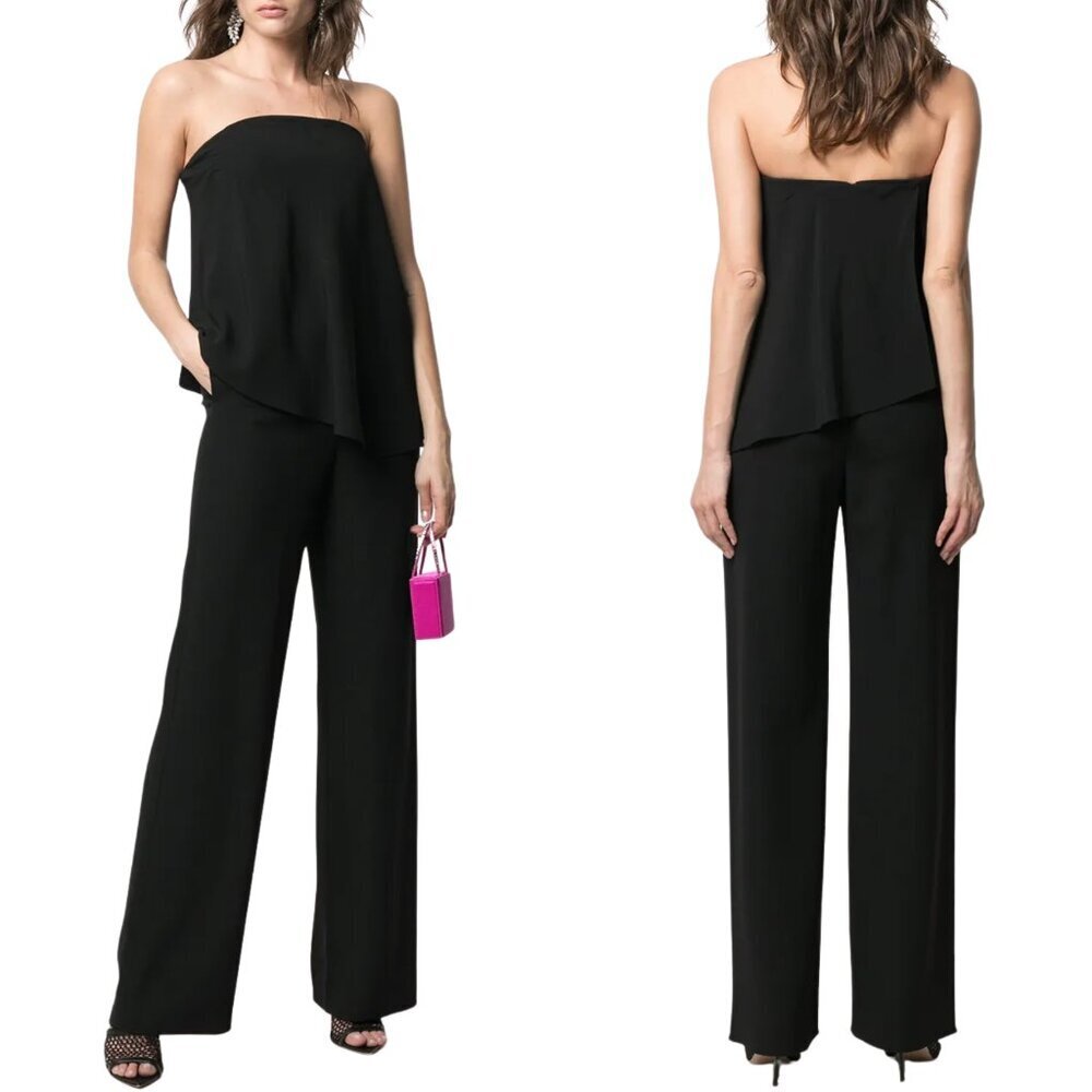 NWT Emporio Armani Strapless Straight Leg Jumpsuit in Black Sz. 40